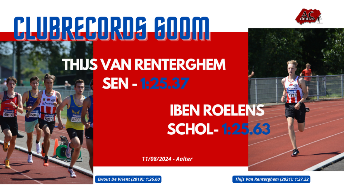 CLUBRECORDS op de 600m