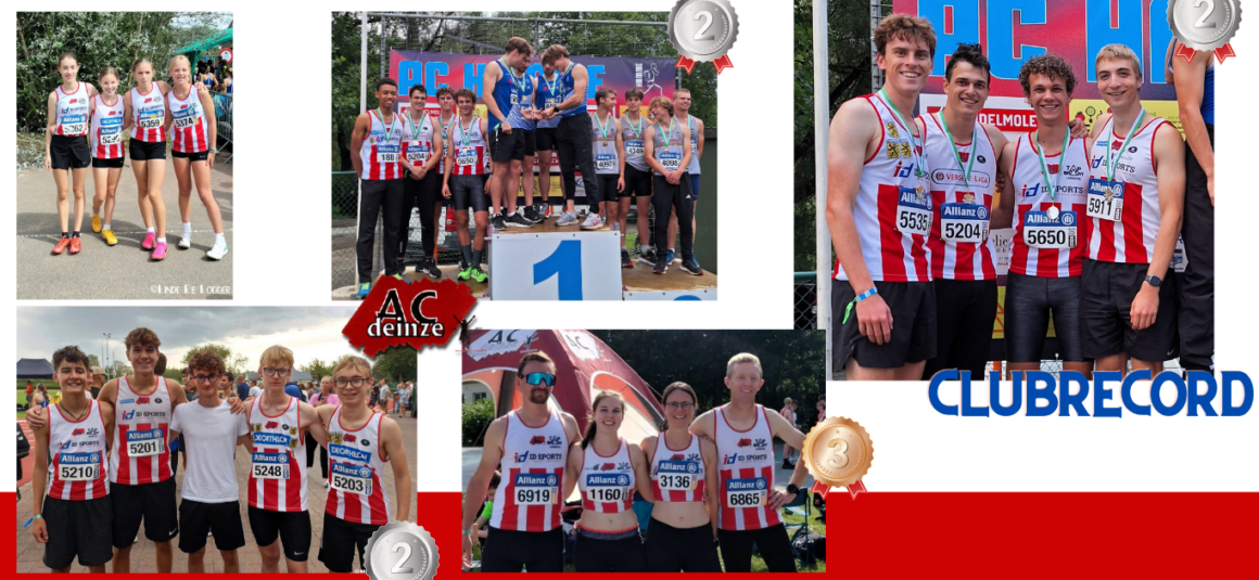 PK ESTAFETTE 2024 – 3 keer zilver en 1 keer brons en CLUBRECORD op de 4x100m AC!